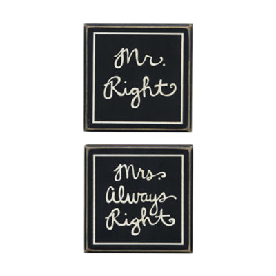 Box Sign with Saying - Wedding Gift - Mr Right and Mrs Always Right
